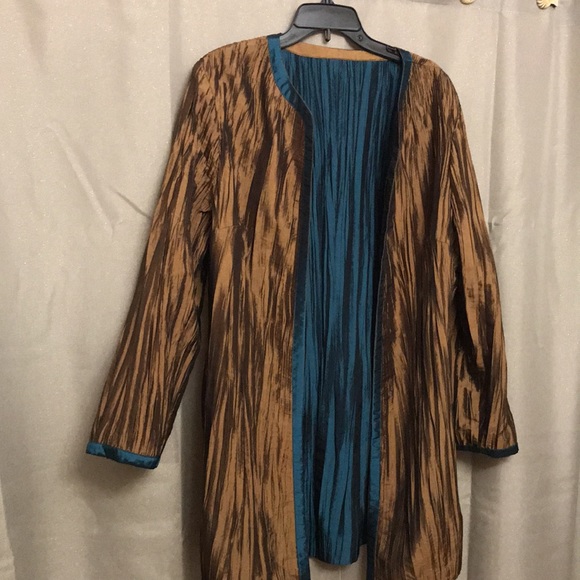 Gumps San Francisco Crinkle Reversible Long Gorgeous Jacket. Like new condition - Picture 5 of 7
